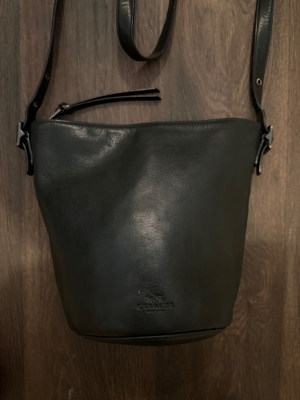 Vintage Coach Black Leather Bucket Bag - Picture 4 of 12